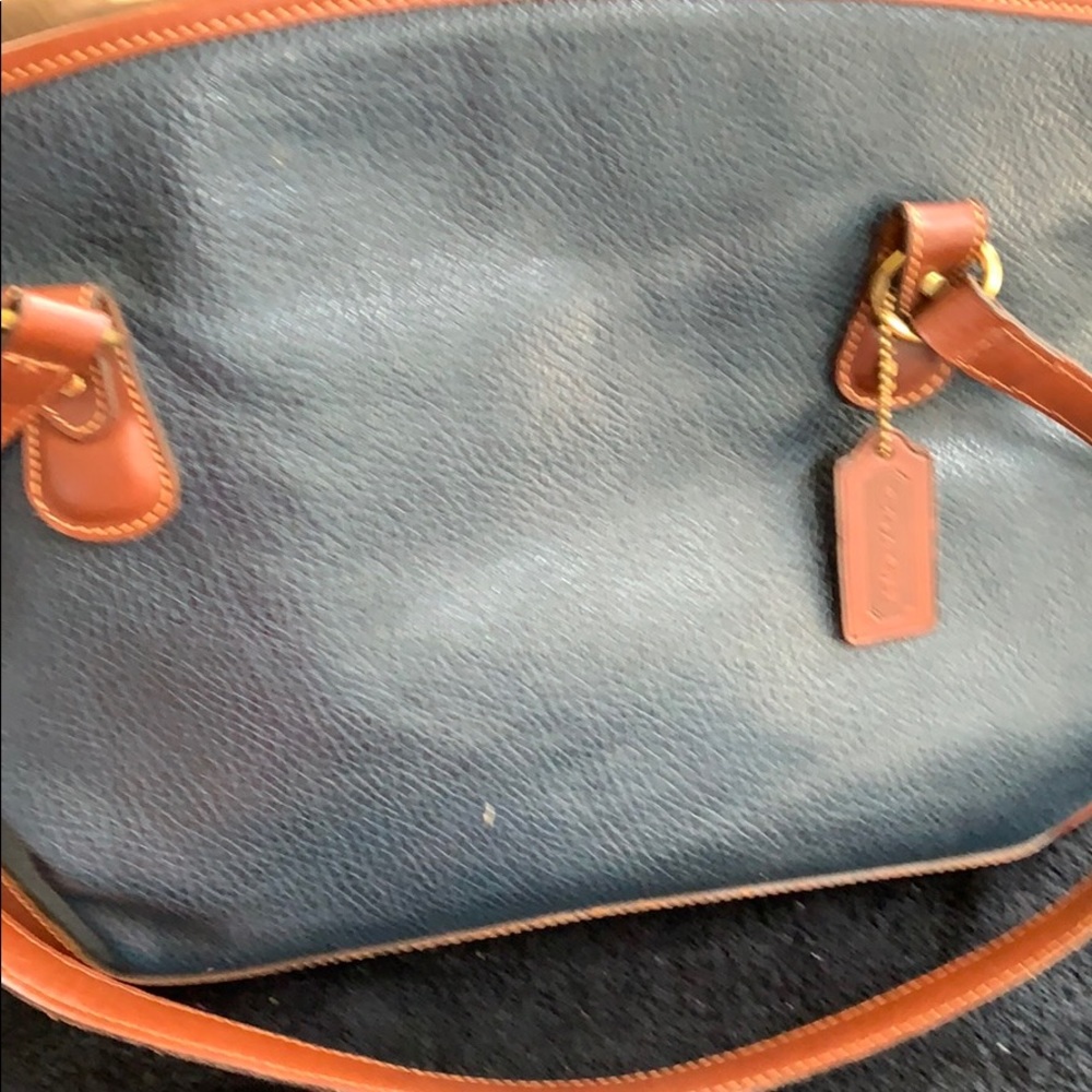 Huge Coach Vintage Blue leather bag